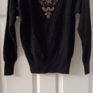 Vintage ANNE KLEIN KNITWEAR Hand Beaded Sweater S